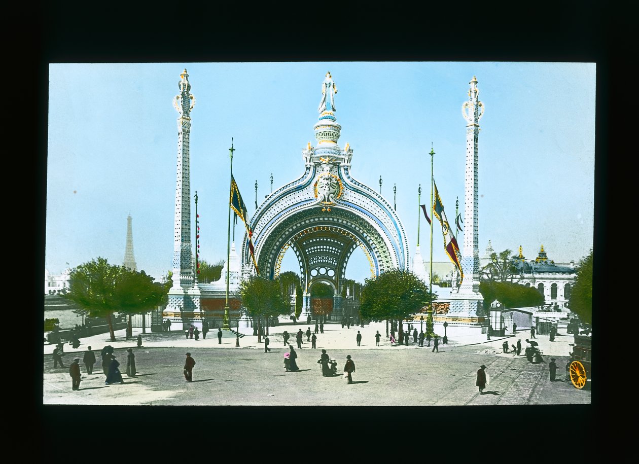 Paris Exposition: Man Entrance Gate, Paris, Fransa, 1900 (fener kaydırağı) by French Photographer