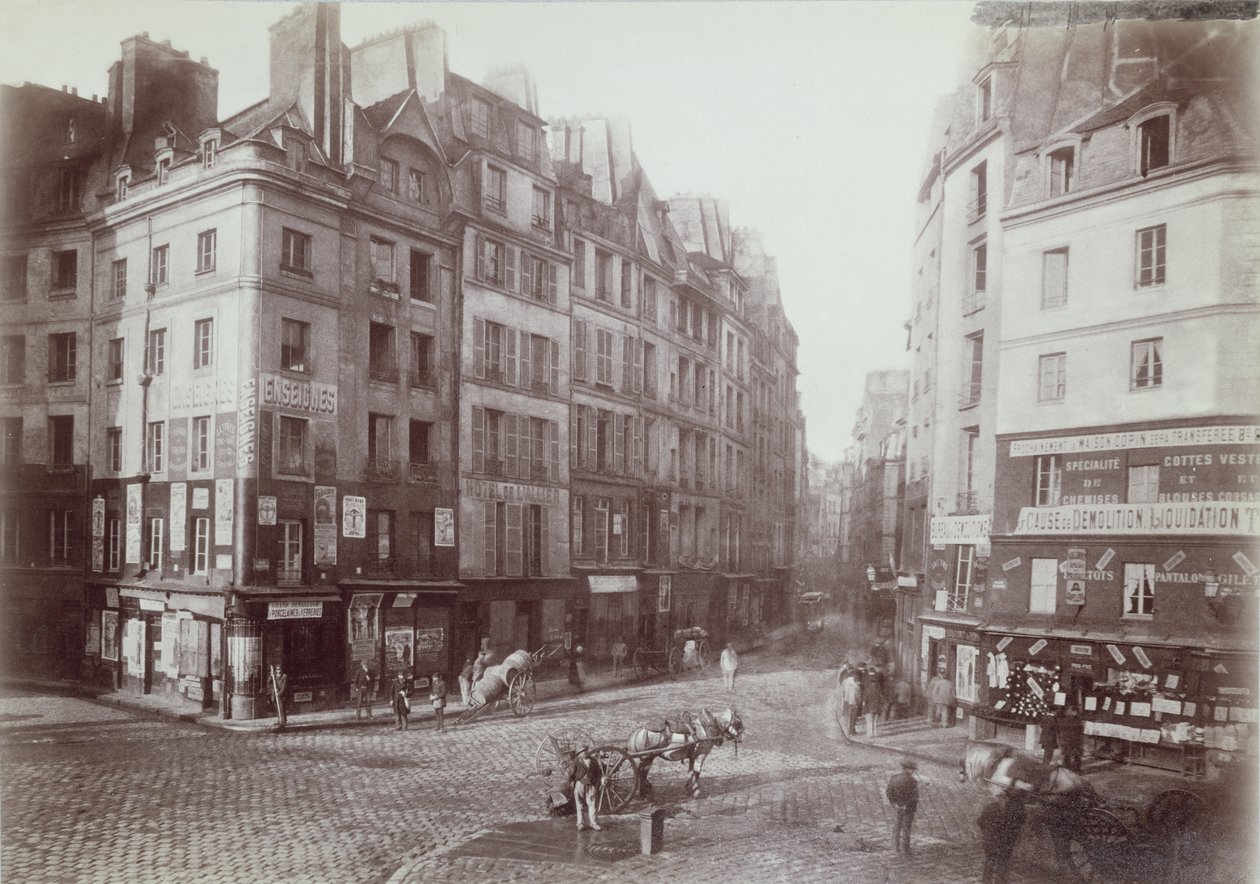 Paris, rue Galande, 1888 (sepya fotoğrafı) by French Photographer