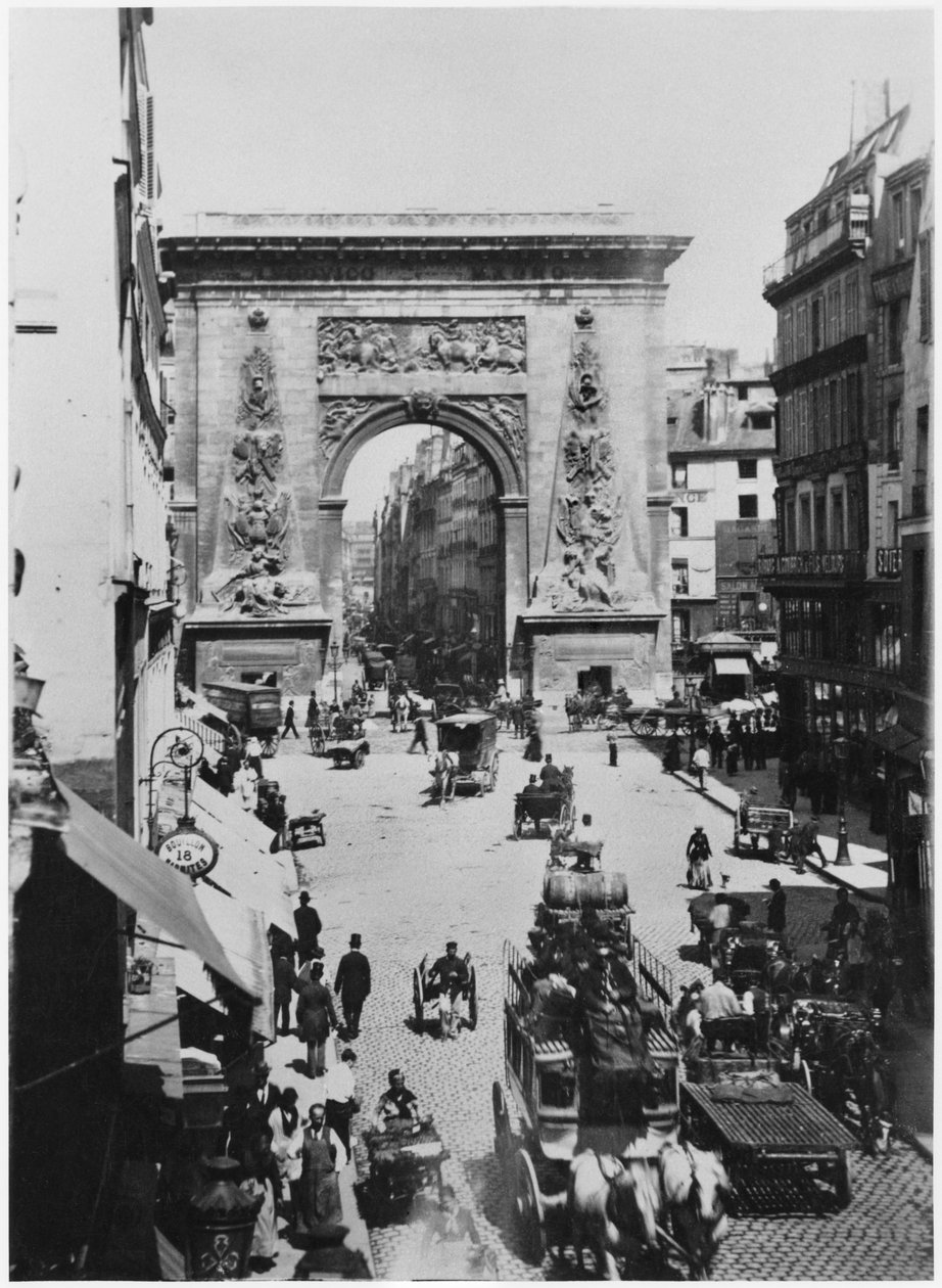 Porte Saint-Denis, Paris, 1880 dolayları by French Photographer