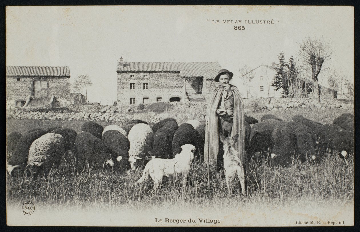 Bir köydeki çobanı gösteren kartpostal, 1900 dolayları by French Photographer