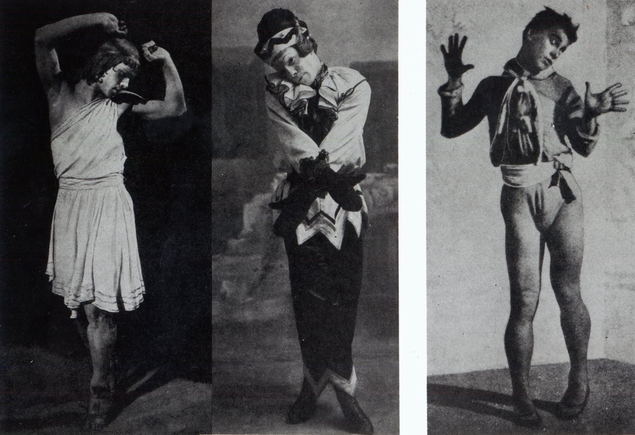 Vaslav Nijinsky in the role of Narcisse, Petrouchka and Till Eulenspiegl, c.1911-16  by French Photographer