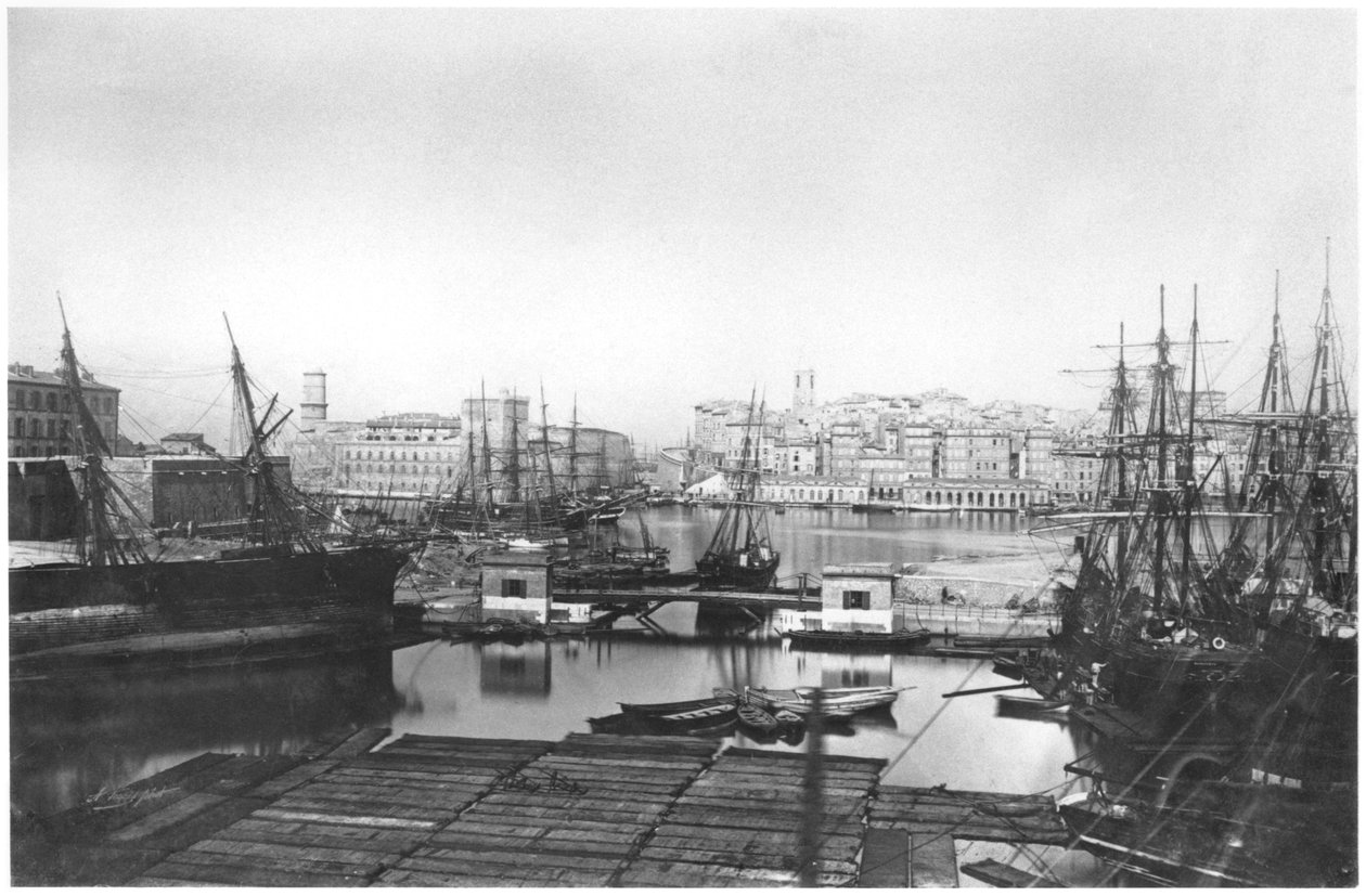 19. yüzyılın sonlarında Marsilya limanının görünümü by French Photographer