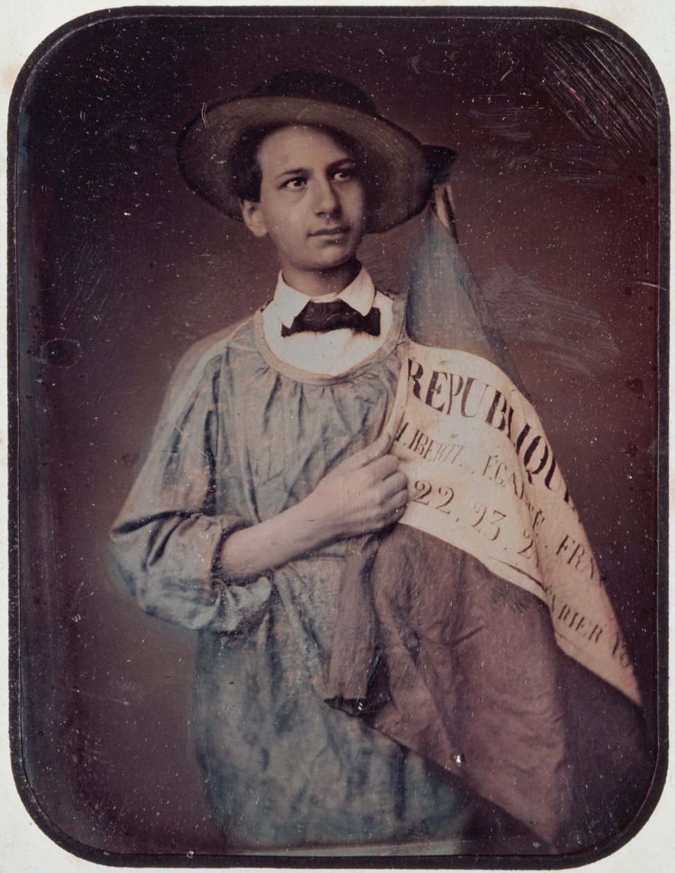 Bayraklı Genç Adam, 1848 (dagerreyotipi) by French Photographer