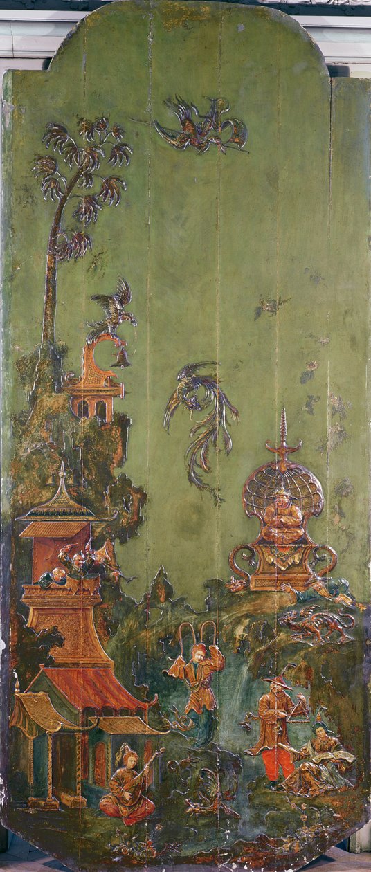 Hava, Dört Elementi gösteren bir dizi panelden, c.1730 (polikrom ahşap) by French School