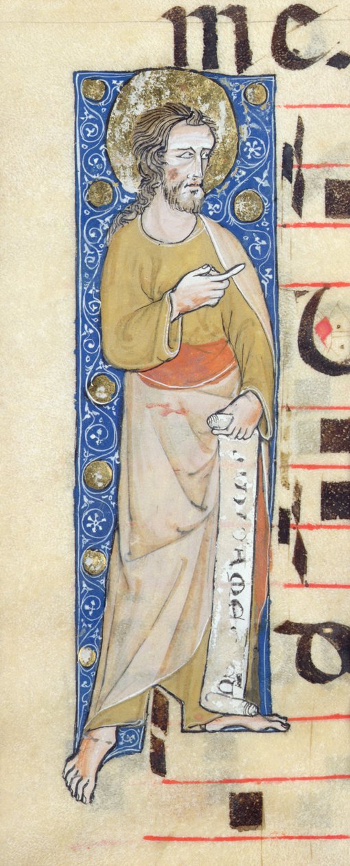 Filakteri tutan bir havari, Judica me deus, c.1320 by French School