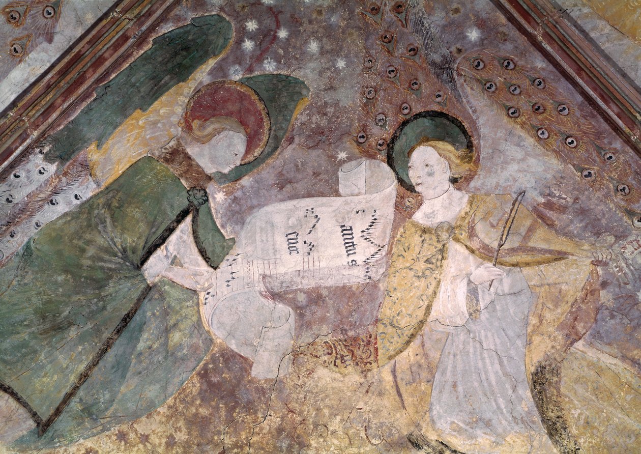 Angel Müzisyenler, kuzey transeptindeki şapelden, Breton Okulu by French School
