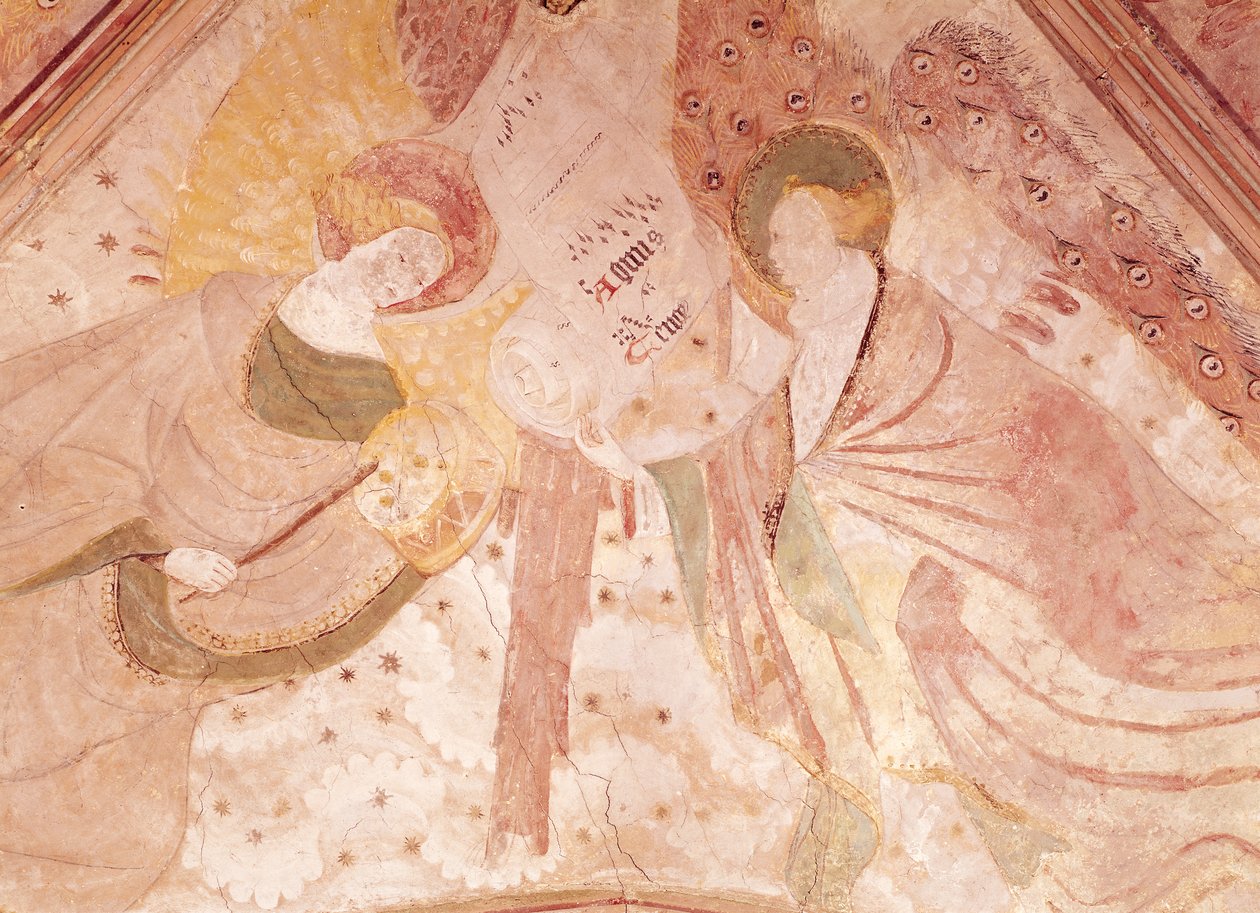 Angel Müzisyenler, kuzey transeptindeki şapelden, Breton Okulu by French School