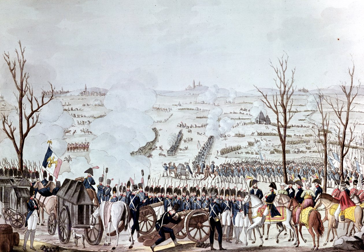 Austerlitz Savaşı, 2 Aralık 1805 (renkli gravür) by French School