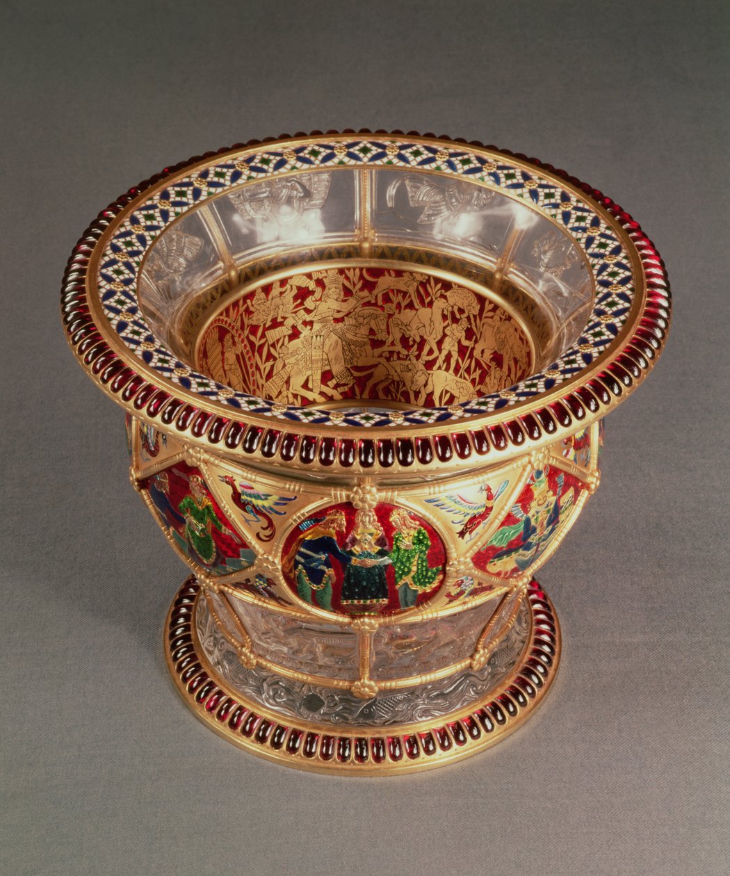 Plique-a-jour ve emaye işi emaye kaplamalı kutu, Alexis Falize, Paris, 1870 dolayları (kaya kristali, altın ve emaye) by French School