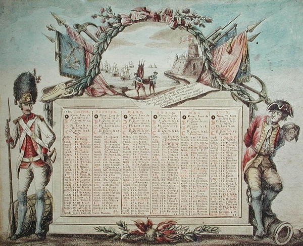 1780 için takvim by French School