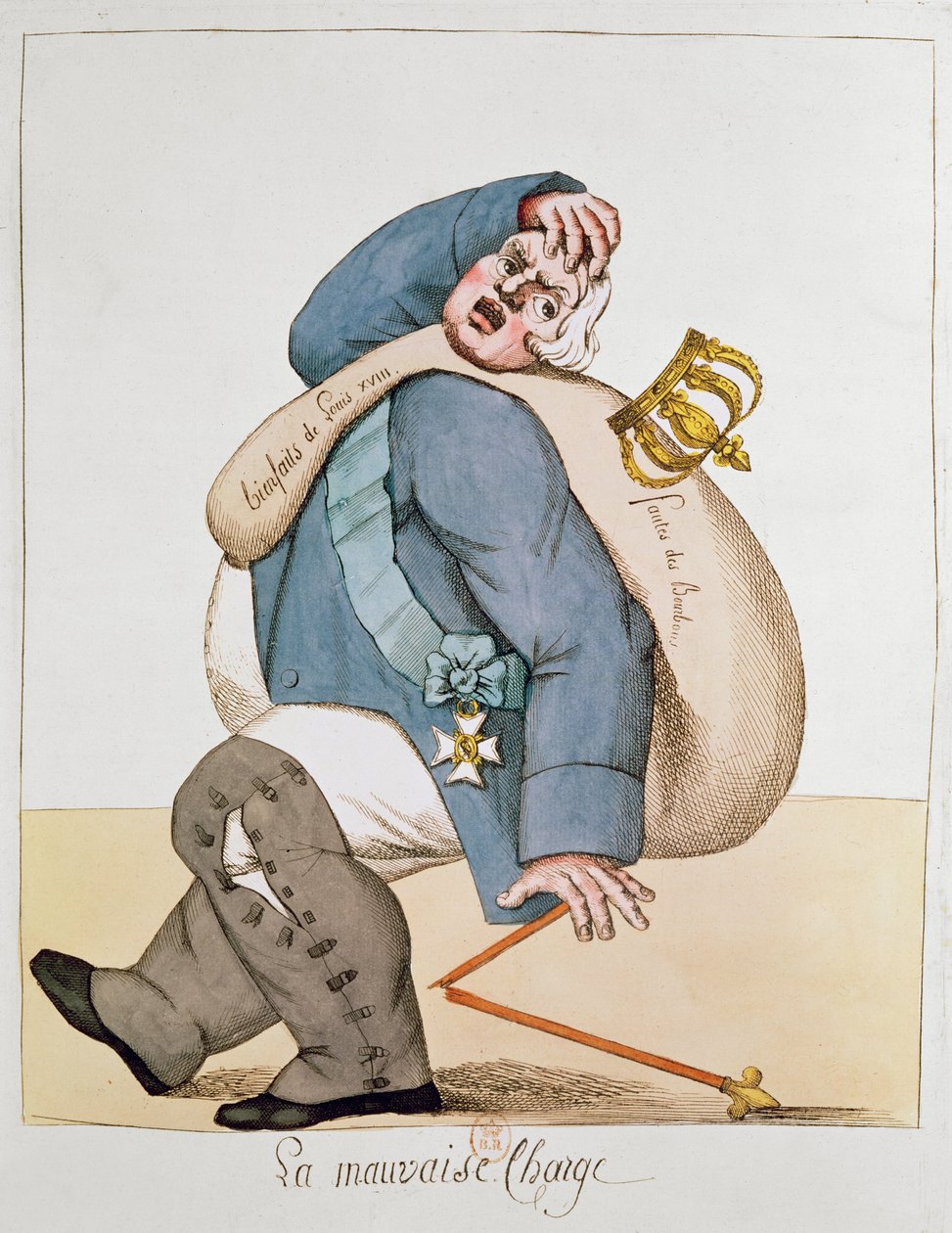 Louis XVIII (1755-1824) 1815 Karikatürü by French School