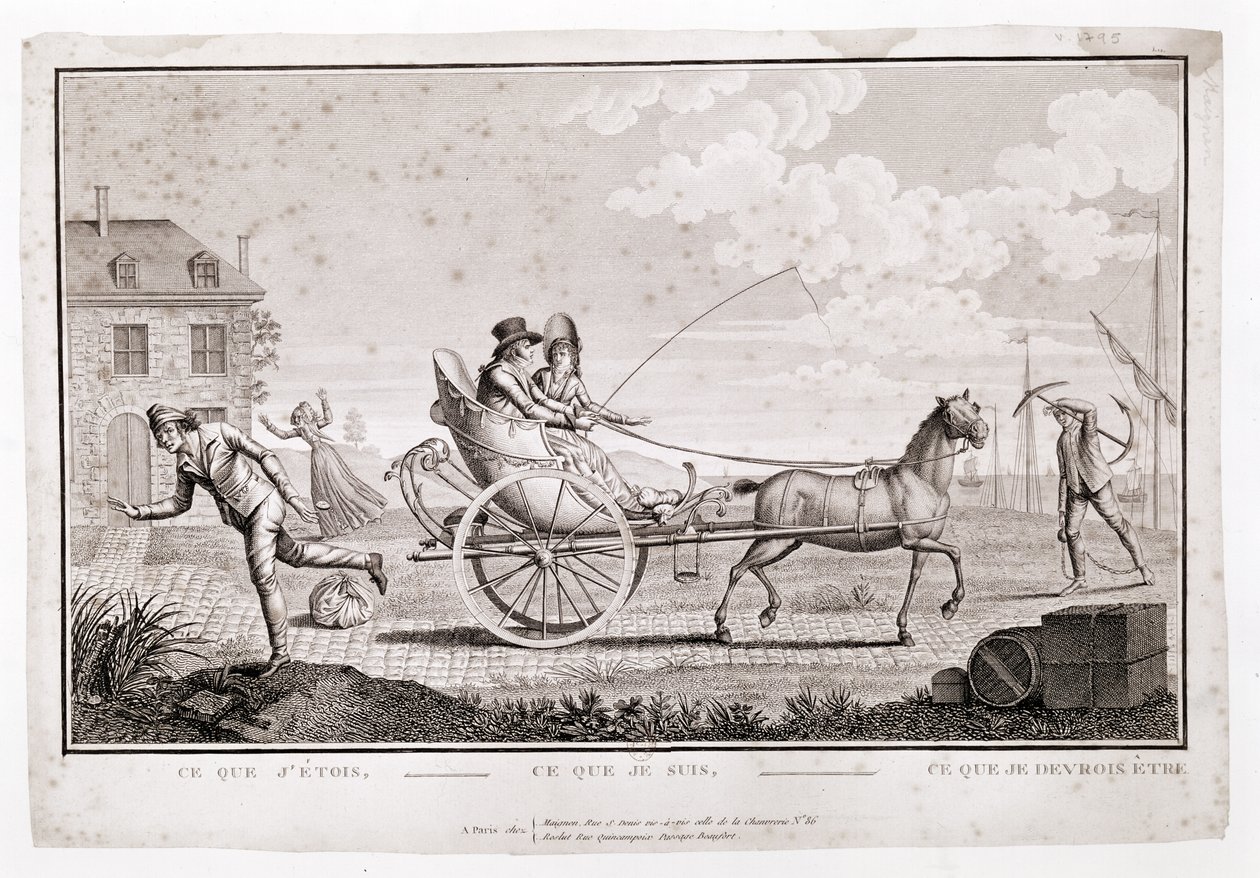 Yeni Zenginliklerin Karikatürü, c.1795 by French School
