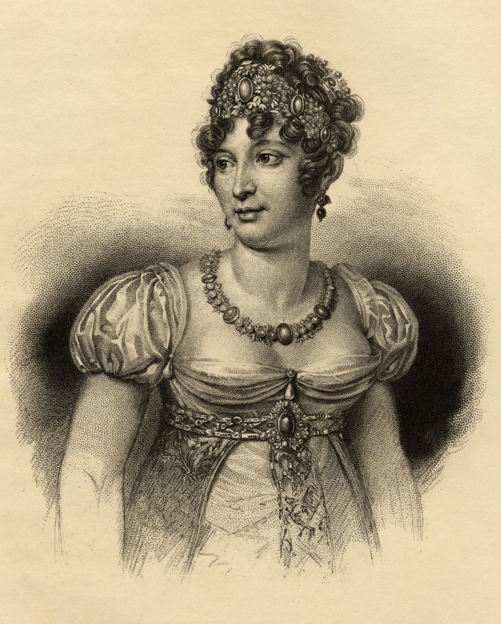 Caroline Bonaparte (1782-1839) Napoli Kraliçesi by French School