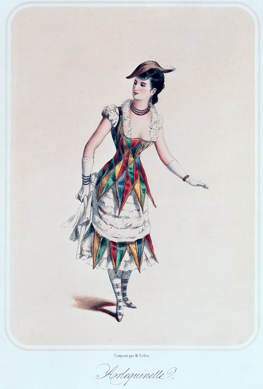 Bir dişi alacalı için kostüm tasarımı, c.1880 by French School