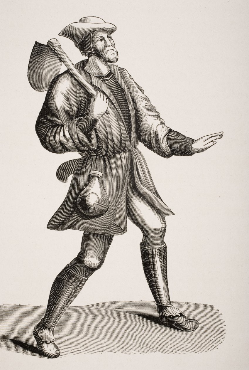 Bir Köylü Kostümü, 15. yüzyıl minyatüründen sonra, Paul Lacroix (1806-84) tarafından 1847