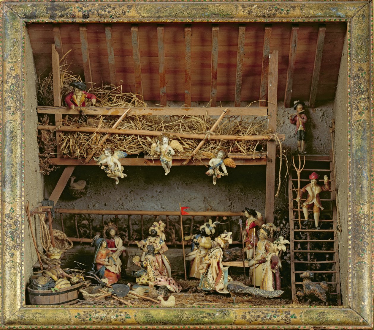 Ekmekten figürlü beşik (karışık teknik) by French School