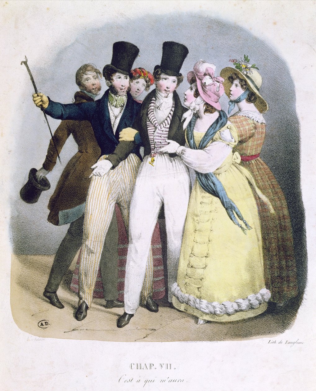 Hayranlarla züppe, c.1830 by French School