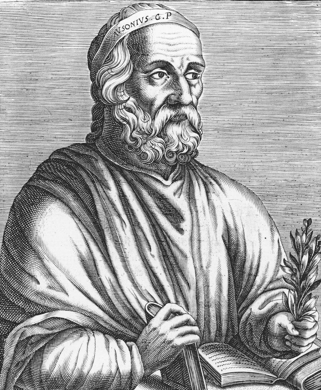 Onuncu en büyük Ausonius (c.310-395) 1584 by French School