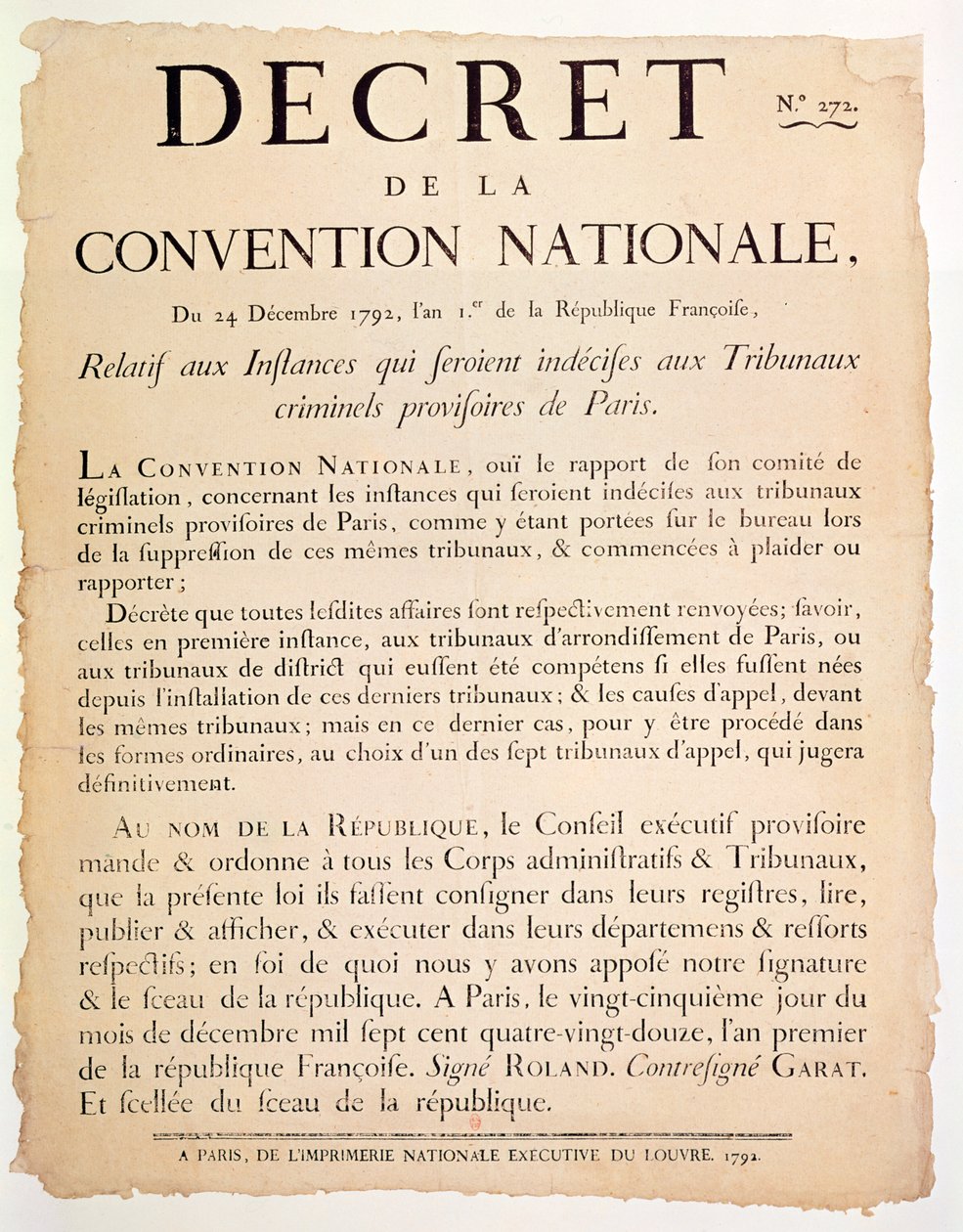 Ulusal Sözleşme Kararnamesi, 24 Aralık 1792 by French School