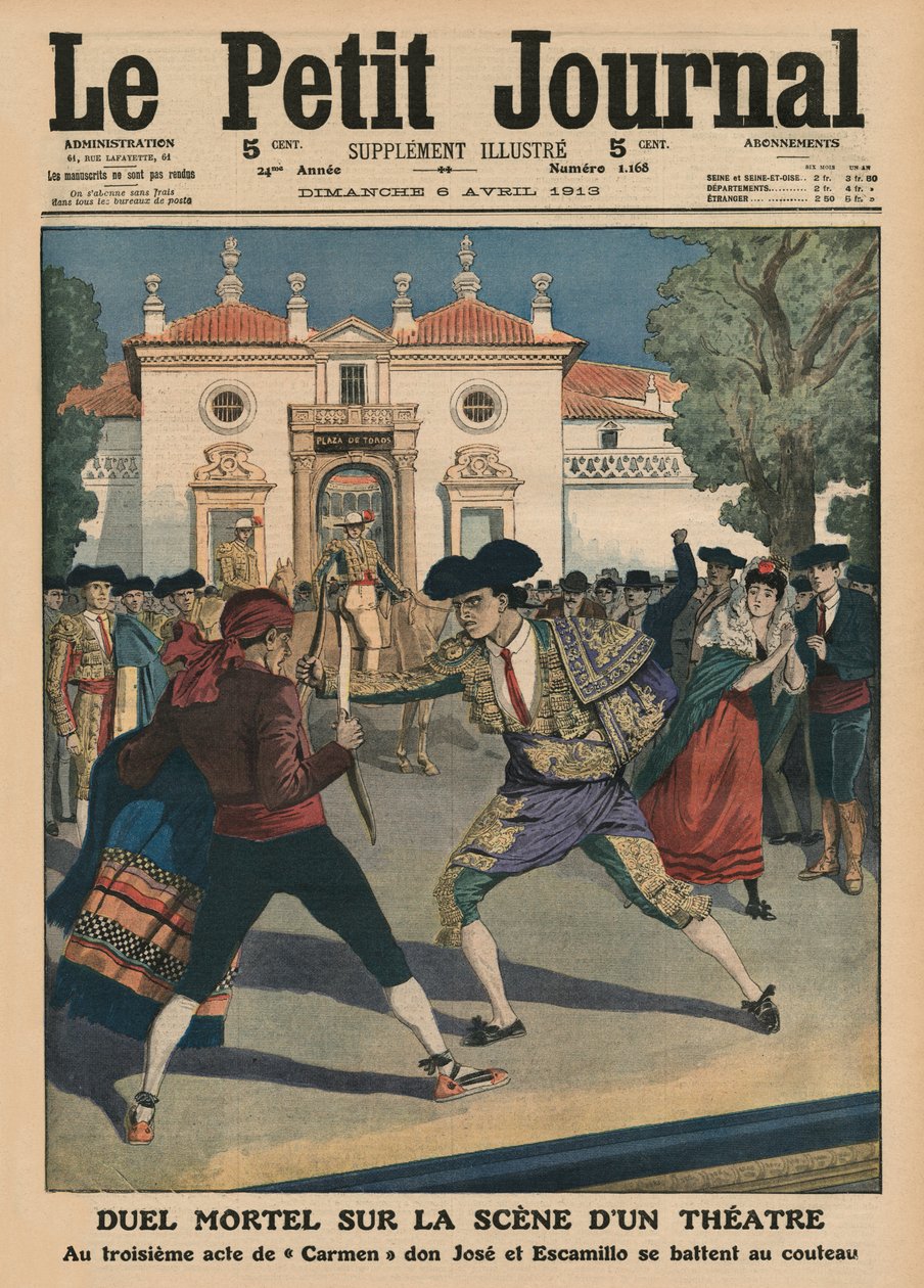 Fatal duel on the stage of a Spanish theatre during the third act of the opera 