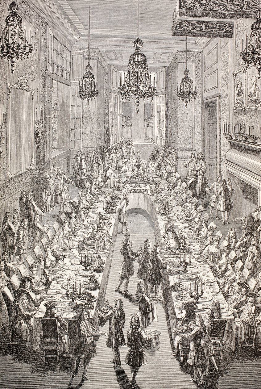 Feast given for the Spanish Ambassador to France in Paris in 1707, 1875  by French School
