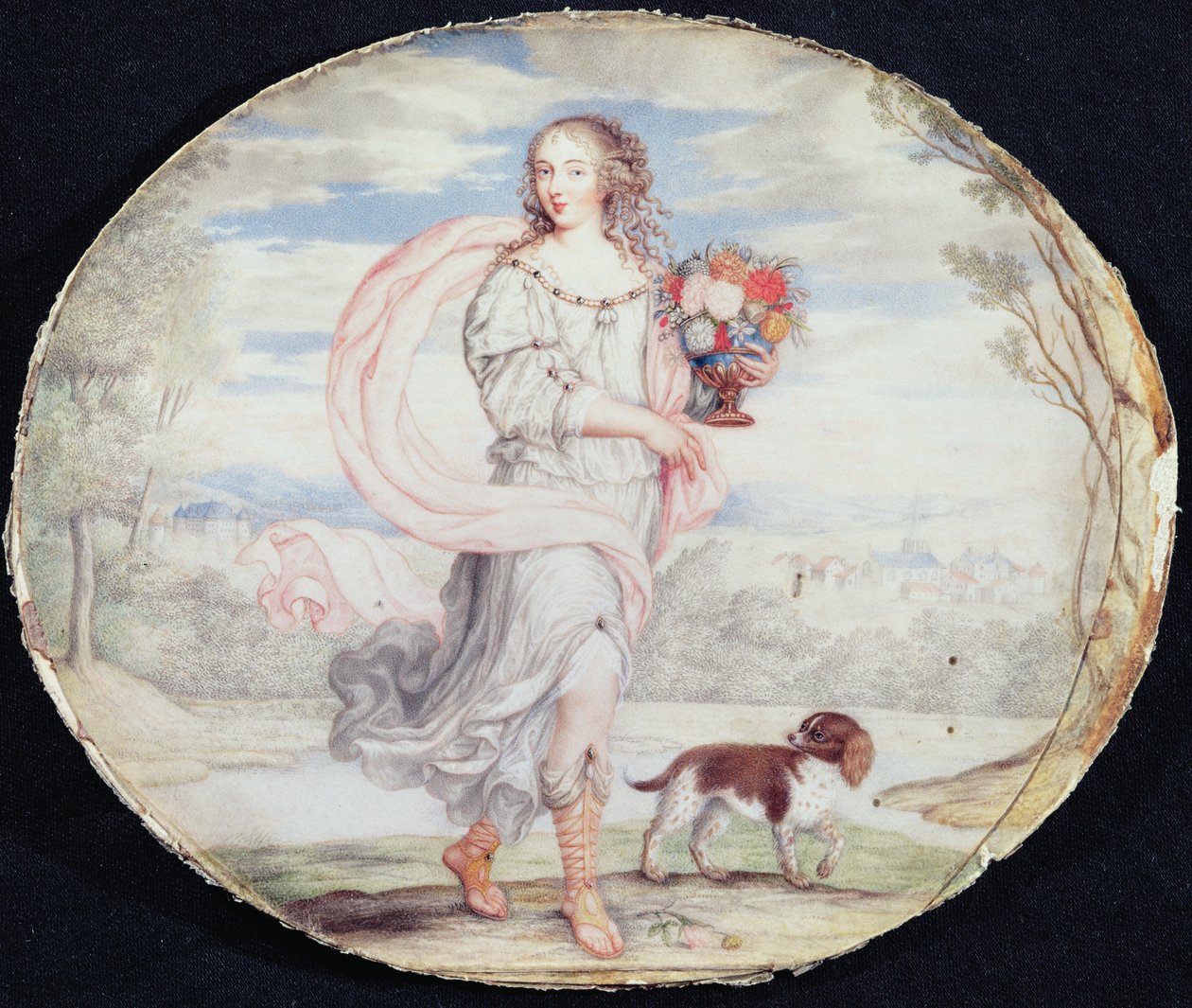 Françoise Louis de la Baume le Blanc (1644-1710) Matmazel de la Valliere (kart üzerine parşömen üzerine guaj uygulandı) by French School