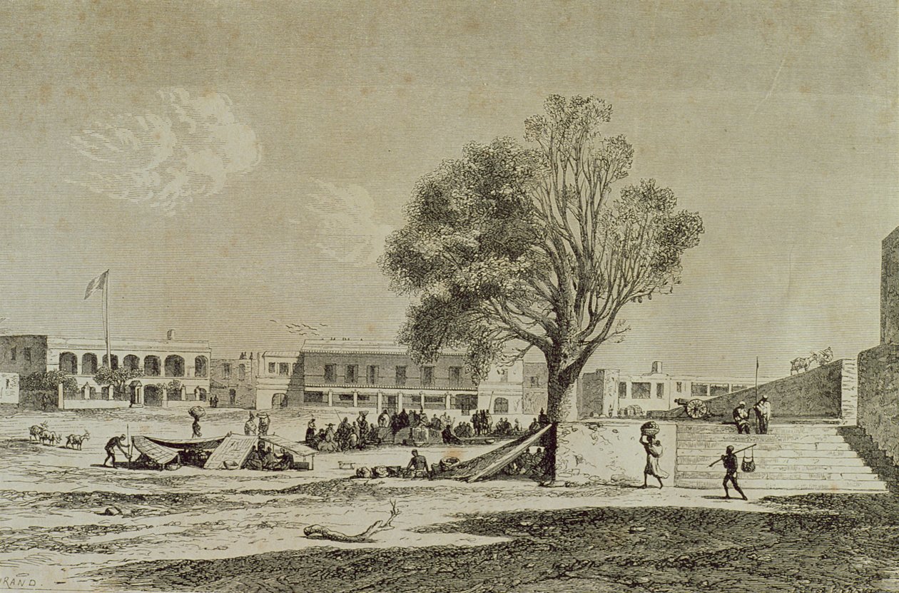 Goree Island, Senegal, in the 1860s, engraved by Charles Maurand  by French School