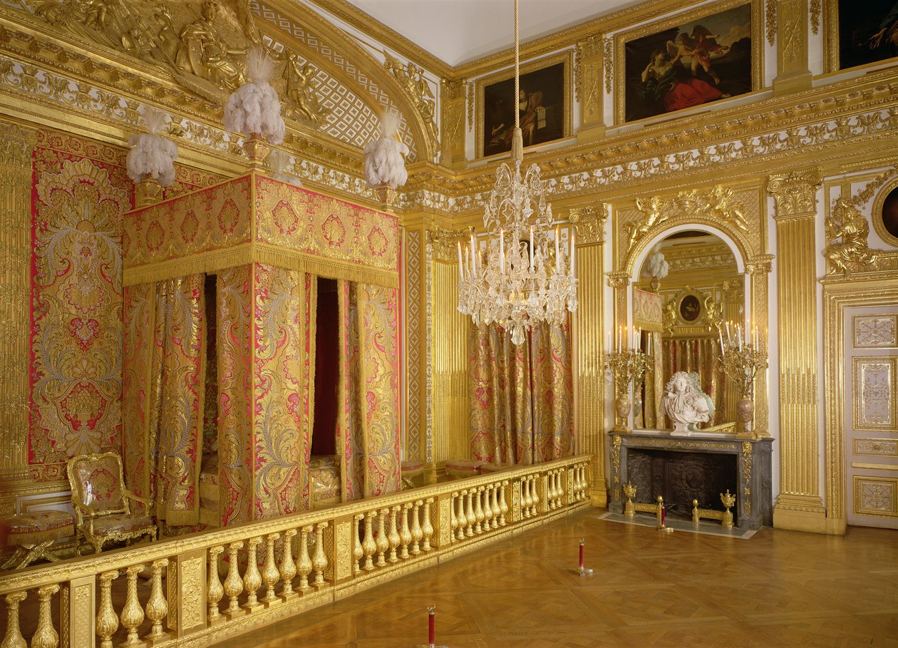 Louis XIV yatak odasının içi, 1701-23 by French School