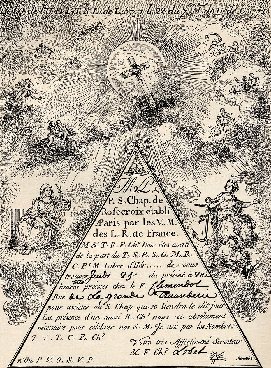 Masonların Fransız Bölümünden Davet, 1771, Eugen Lennhoff