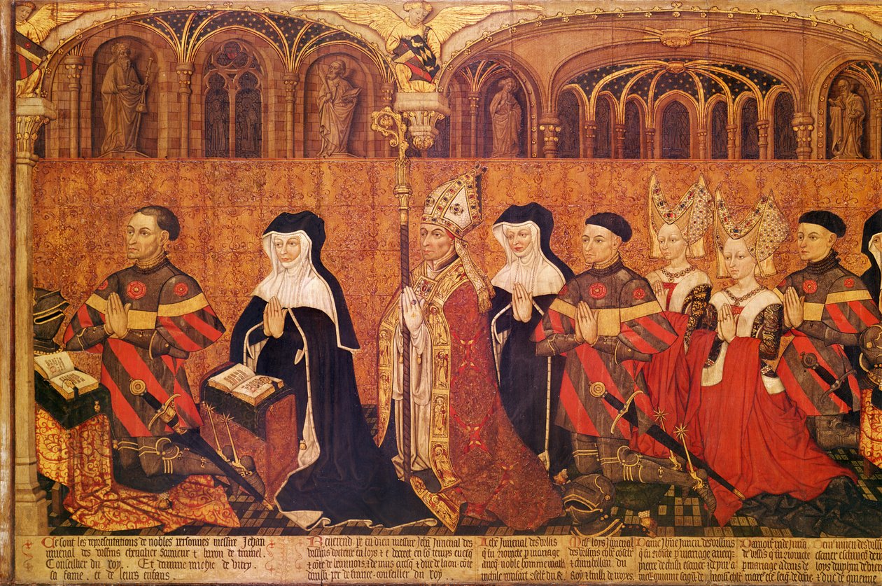 Jean I Jouvenel des Ursins (1360-1431), eşi Michelle de Vitry (ö. 1456) ve ailesi, 1445-49 (375726 detayı) ile by French School