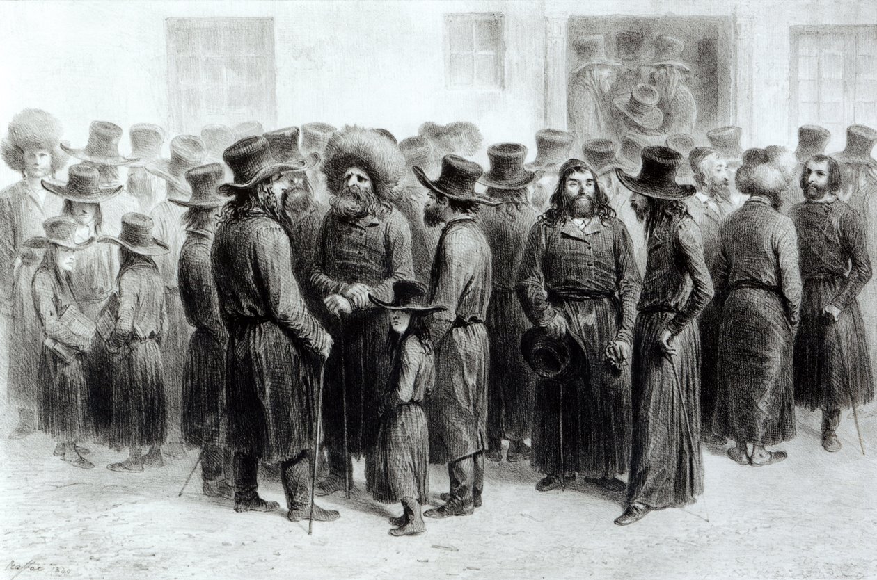 Auguste Bry tarafından basılan Yahudi Tüccarlar ve Tüccarlar by French School