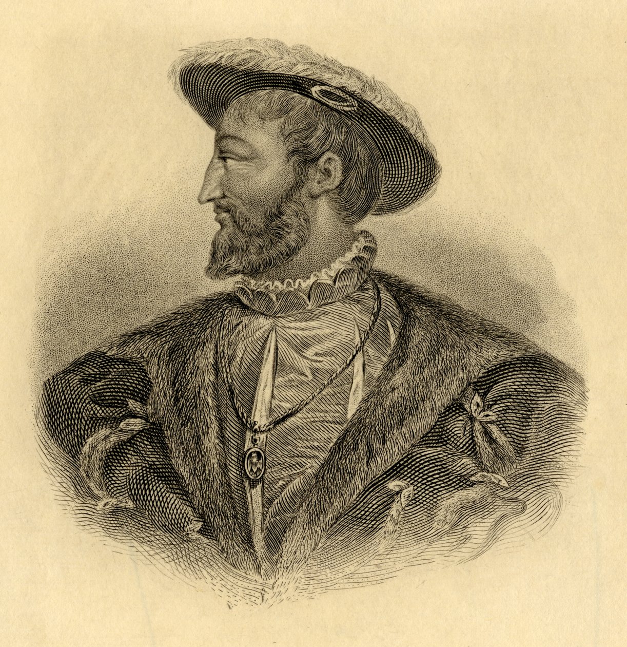Kral François I (1494-1547) by French School