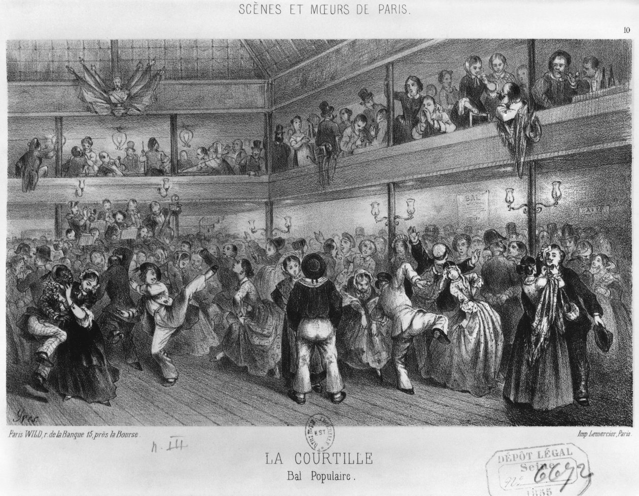 La Courtille, popüler dans, Yves tarafından kazınmış (19. yüzyıl) by French School