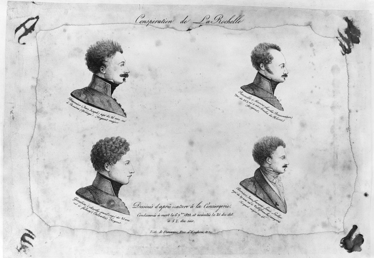 La Rochelle arsa, dört çavuşun portreleri, 1822