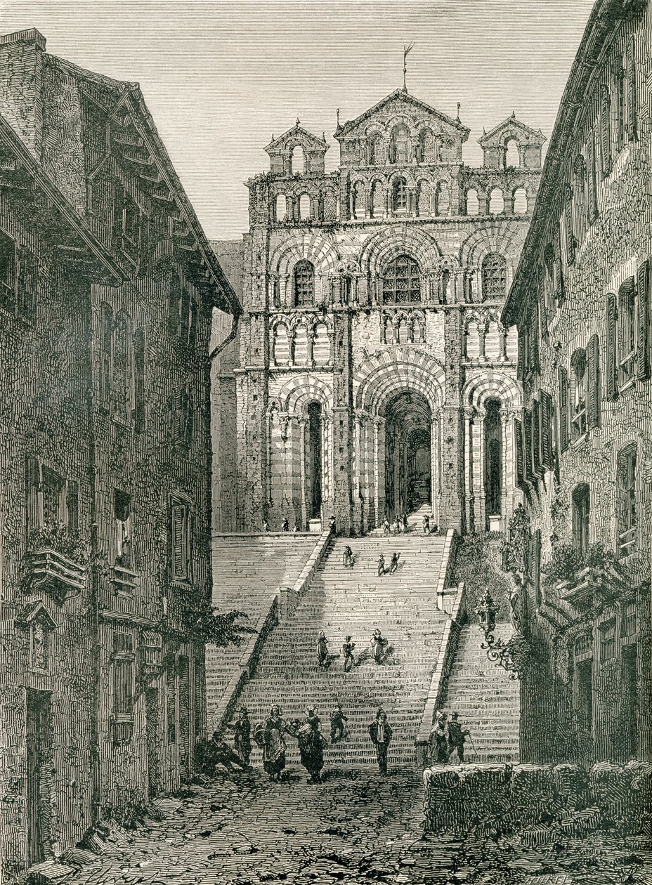 Le Puy Cathedral, Le Puy-en-Velay, Auvergne, in the 19th century, from 