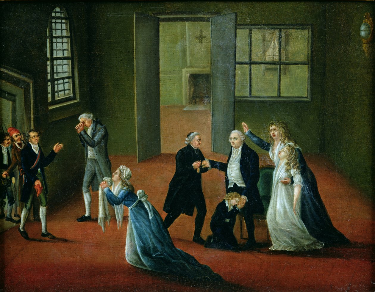 Louis XVI (1754-93) Ailesine Veda Ederken, 20 Ocak 1793 by French School
