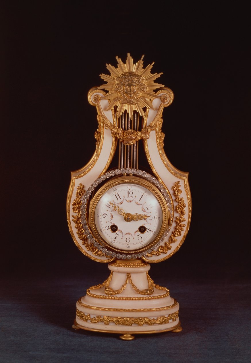 Lir saat, c.1810 (mermer ve ormolu, macun mücevherli) by French School
