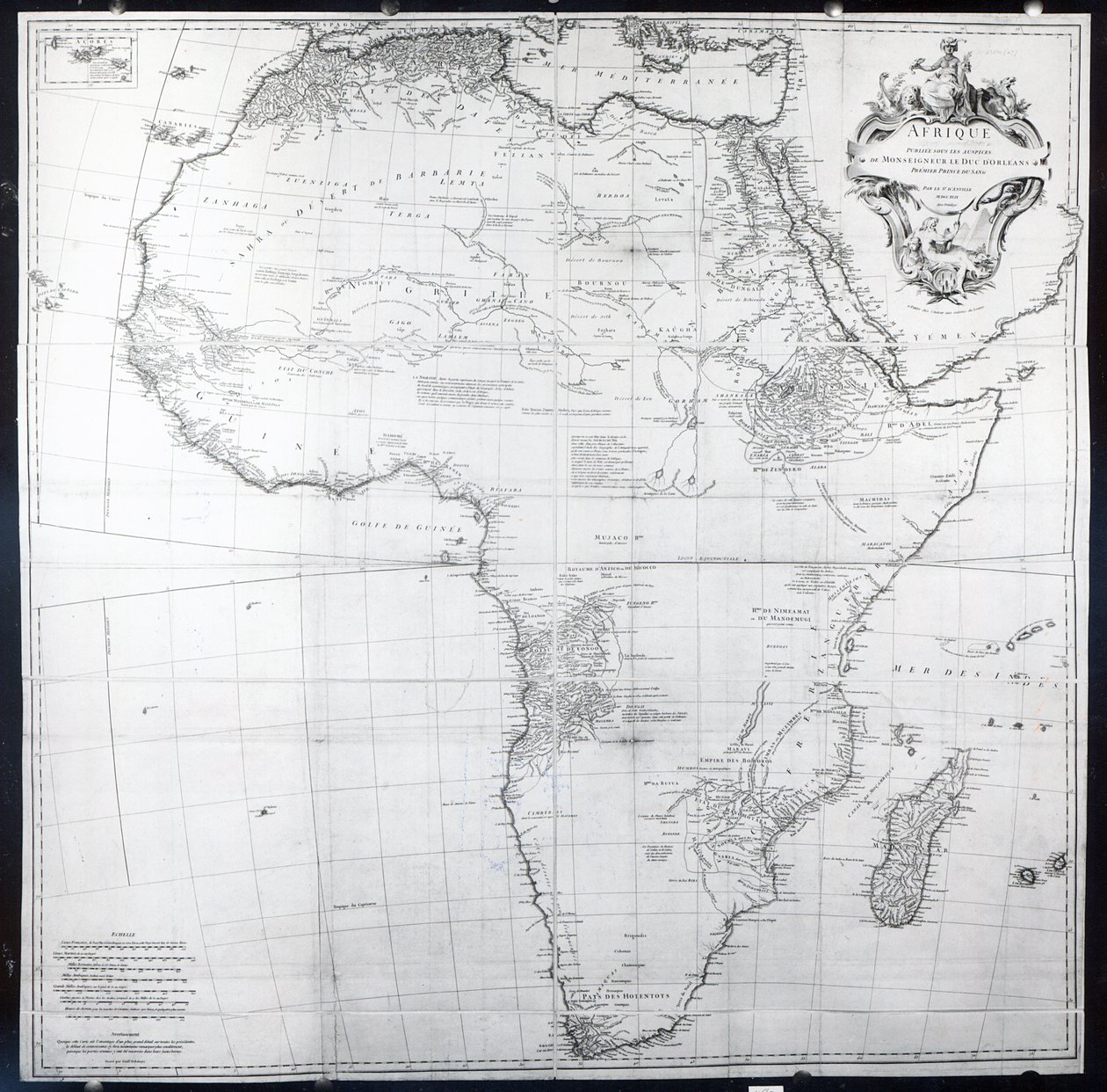 Guillaume Delahaye tarafından kazınmış Afrika Haritası, 1749 by French School