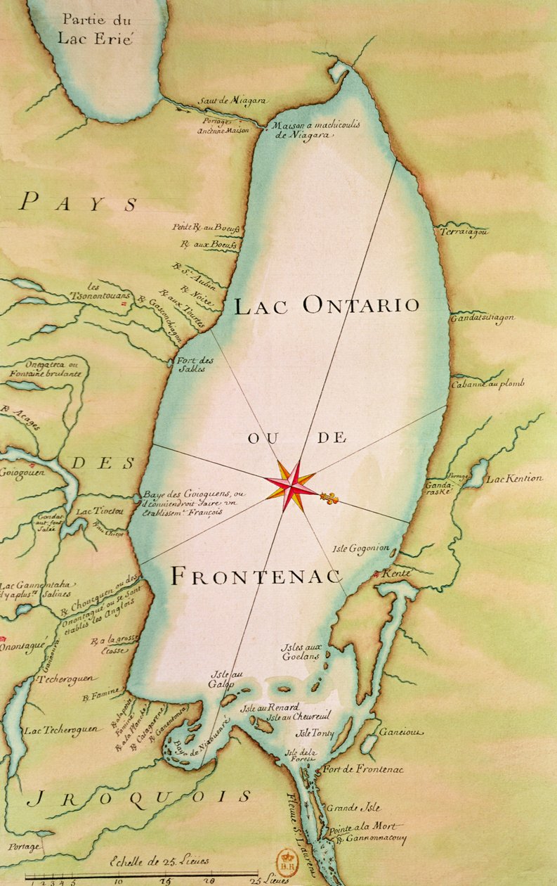 Ontario Gölü Haritası by French School