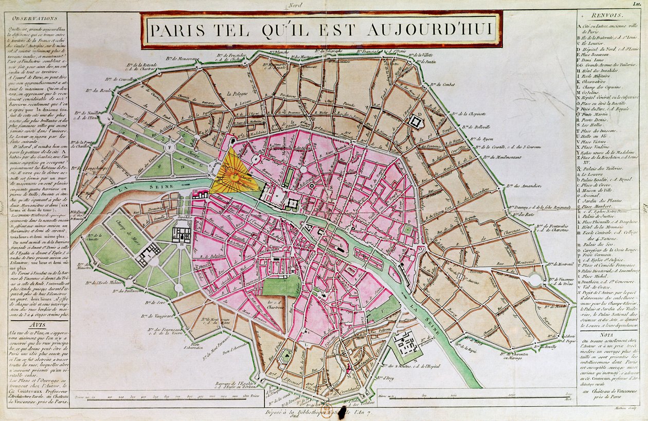 Paris Haritası, Haziran 1800 by French School