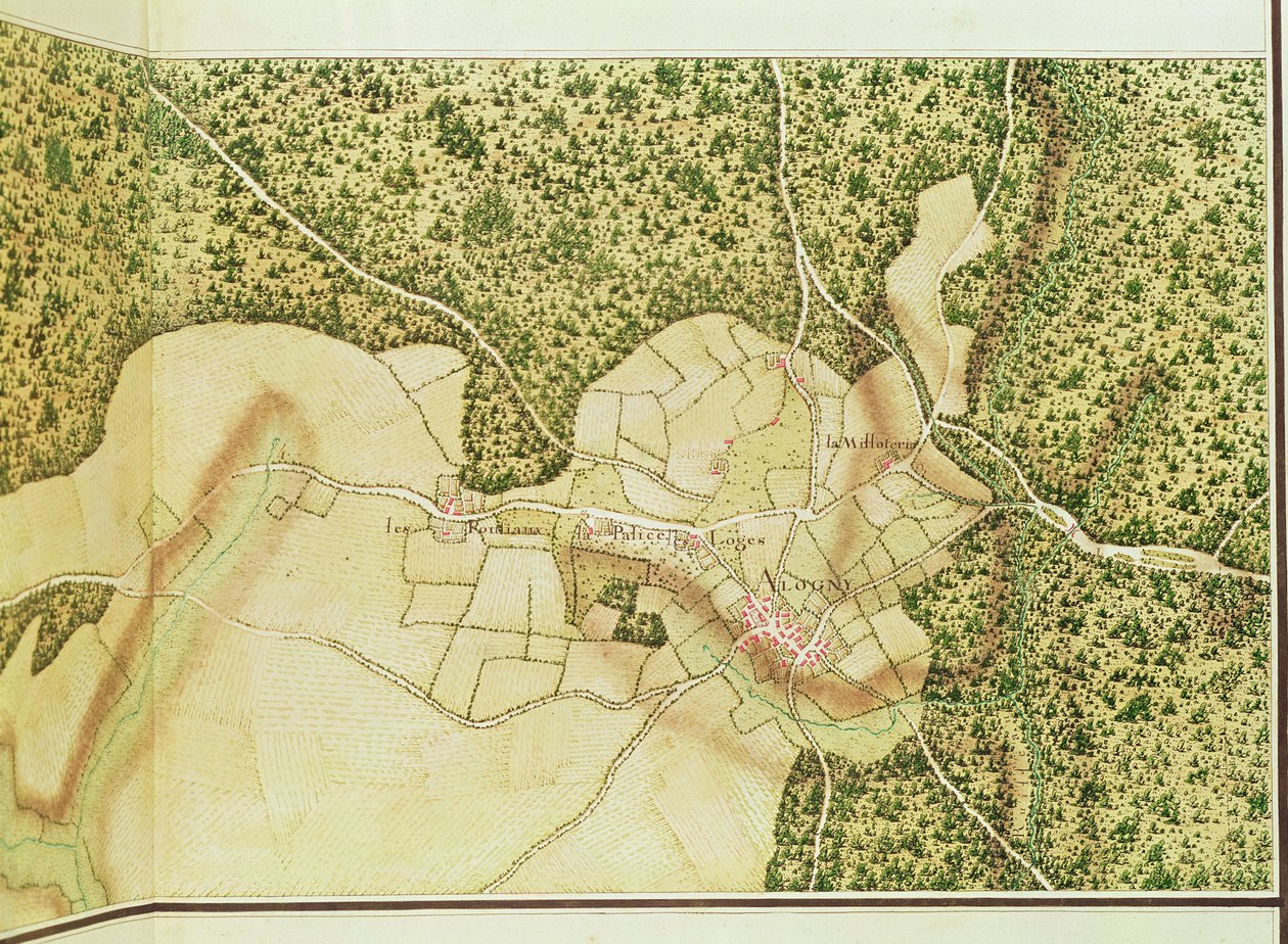 Bourges bölgesinin haritası by French School