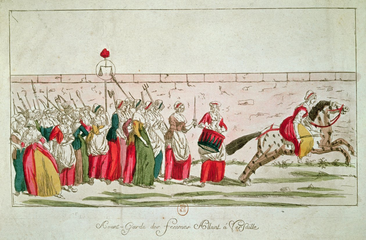 Kadınların Versay Yürüyüşü, 5 Ekim 1789 (ayrıca bkz. 78695) by French School