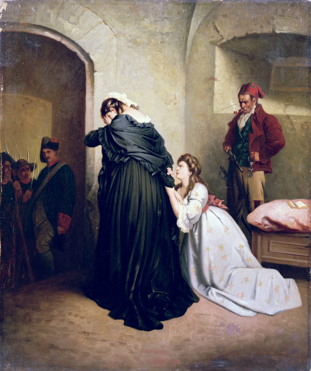 Marie Antoinette infazına gidiyor (bir çift) by French School