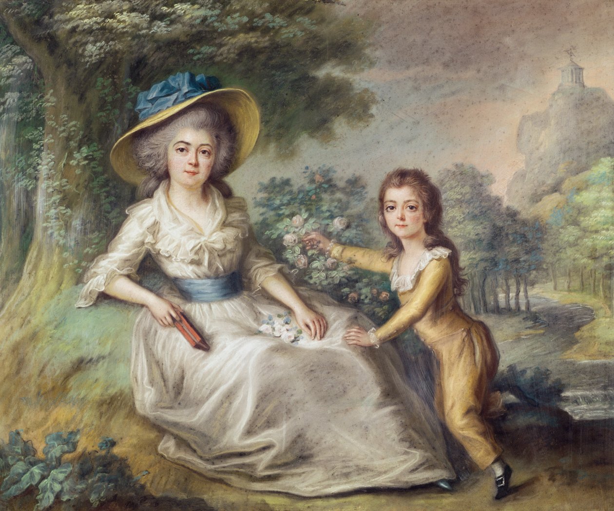 Marie Dupin de Francueil (1748-1821) ve Oğlu Maurice by French School