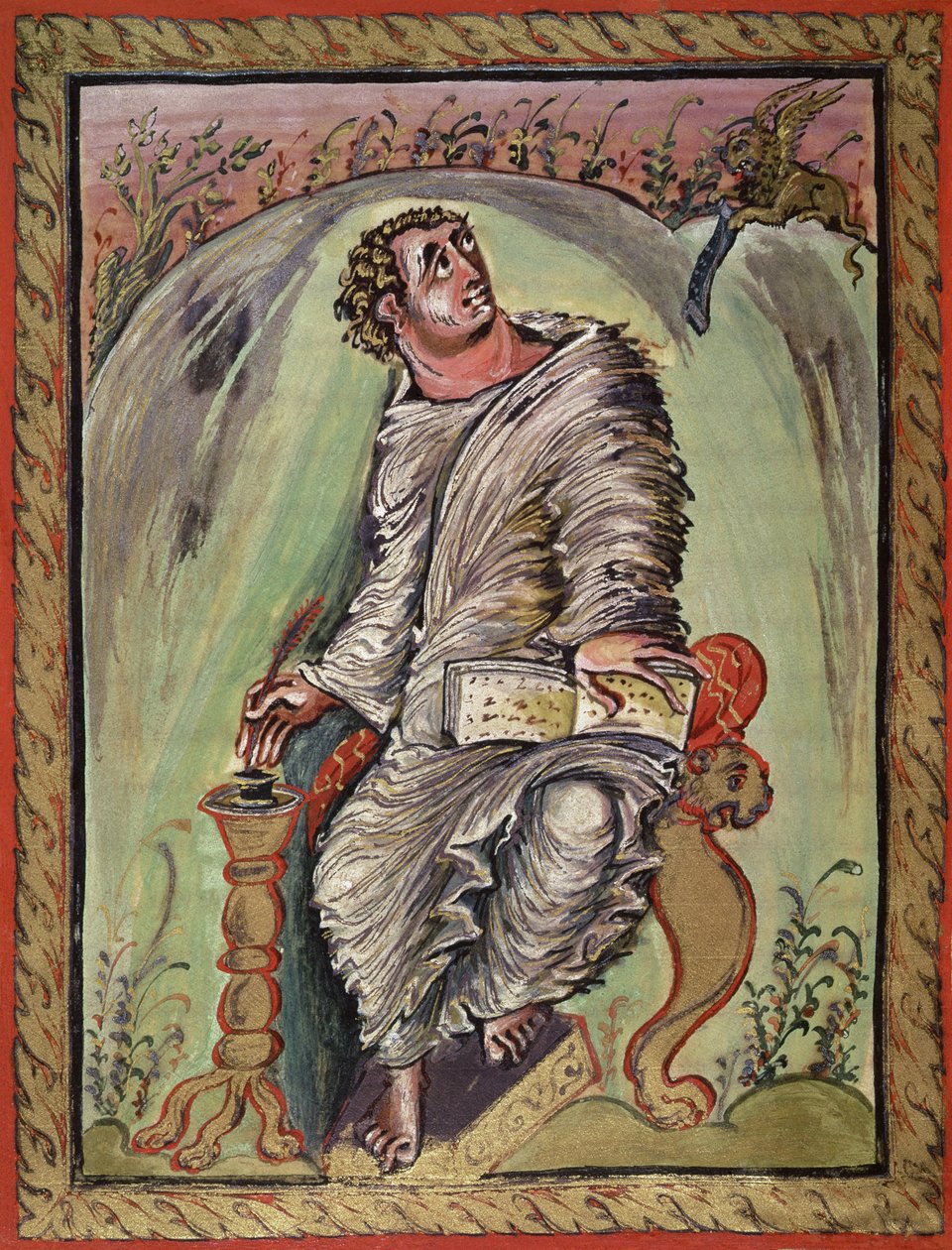 Bayan 1 fol.60v Aziz Mark masasında, Aziz Mark İncili