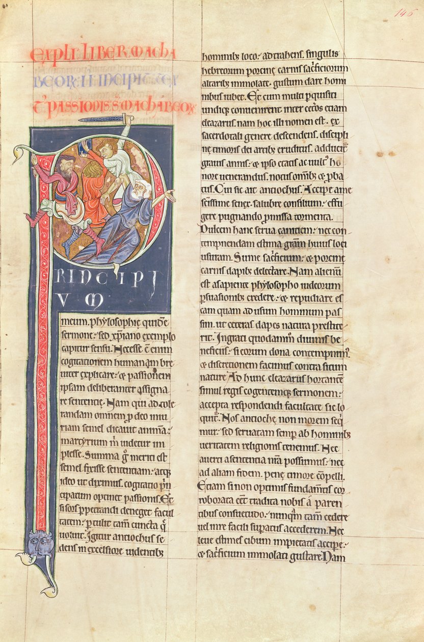 Ms 2 fol.146 t.2 Machabaeorum, Saint-Andre aux-Bois Manastırı İncilinden by French School