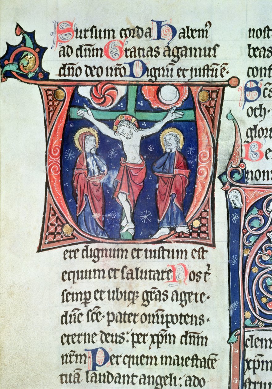Ms 228 fol.89v Çarmıha Gerilme, Missal of the Consecration of the Vauclair Manastırı