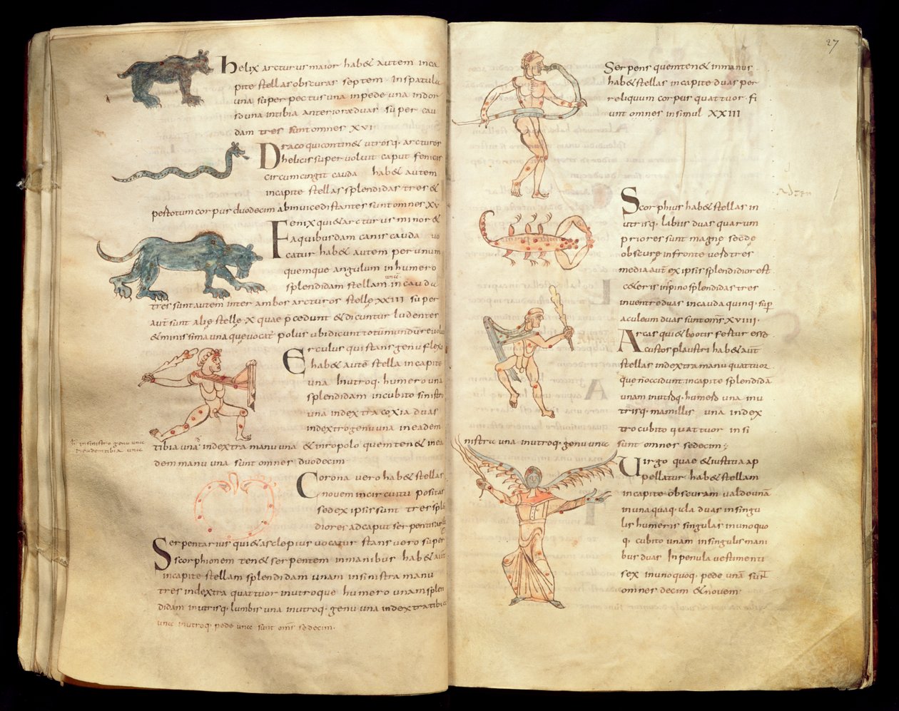 Ms 422 Fol.26v und 27r Takımyıldızlar boyunca ayın yolu, Sevilla