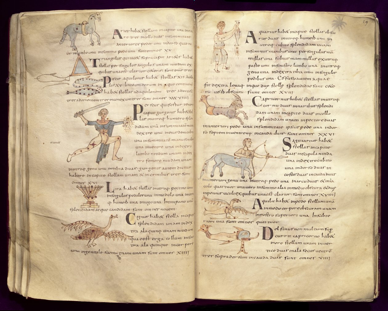 Ms 422 Fol.27v ve 29v Takımyıldızlar boyunca ayın yolu, Sevilla