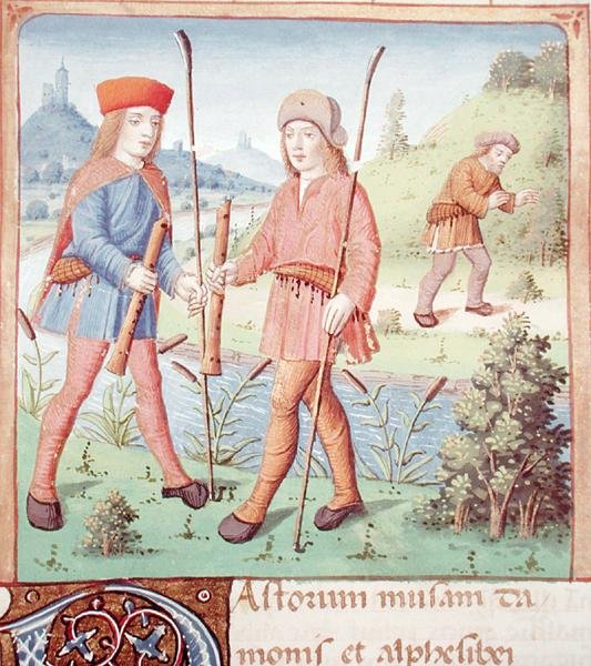 Ms 493 fol.14 Nehir kenarındaki çobanlar, Virgil